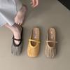 Fashion 2024 Autumn Women Flat Shoes Fashion Round Toe Slip On Mules Shoes Soft Flat Heel Outdoor Casual Dress Sandal Shoes Mujer