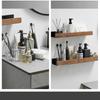 Bathroom Shelf Organizer Shower Storage Rack Solid Wood Corner Shelves Wall Mounted Toilet Shampoo Holder Kitchen Shelf Racks