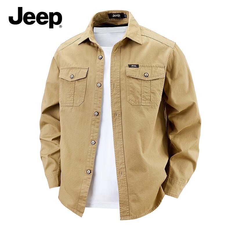 JEEP Men s Casual Pure Cotton Long-Sleeve Shirt M