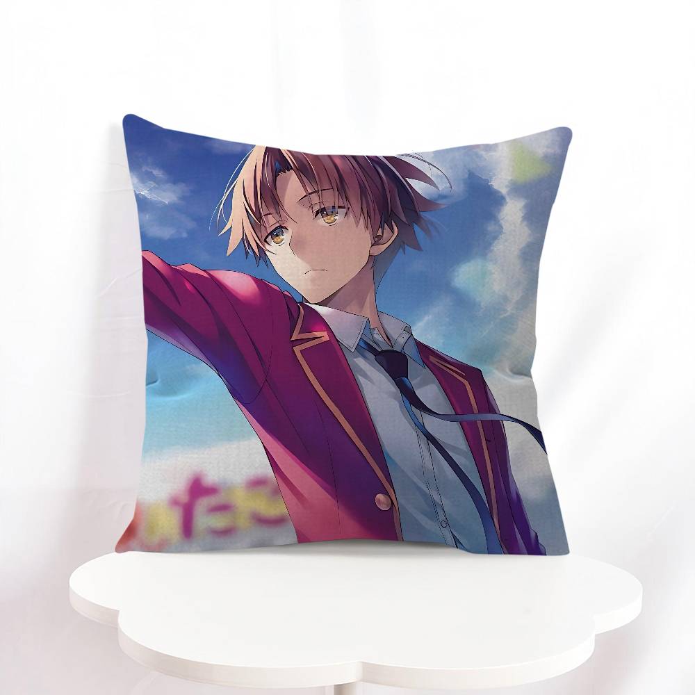 Kiyotaka Ayanokoji Kissenbezüge Cartoon Sofa Dekorativ Zuhause Doppelseitiger Druck Kurzer Plüsch Niedliche Kissenhülle