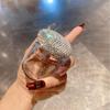 Diamond-Studded Gold Bean Storage Glass Bottle - Transparent, Mini, for Small Items, Sealed