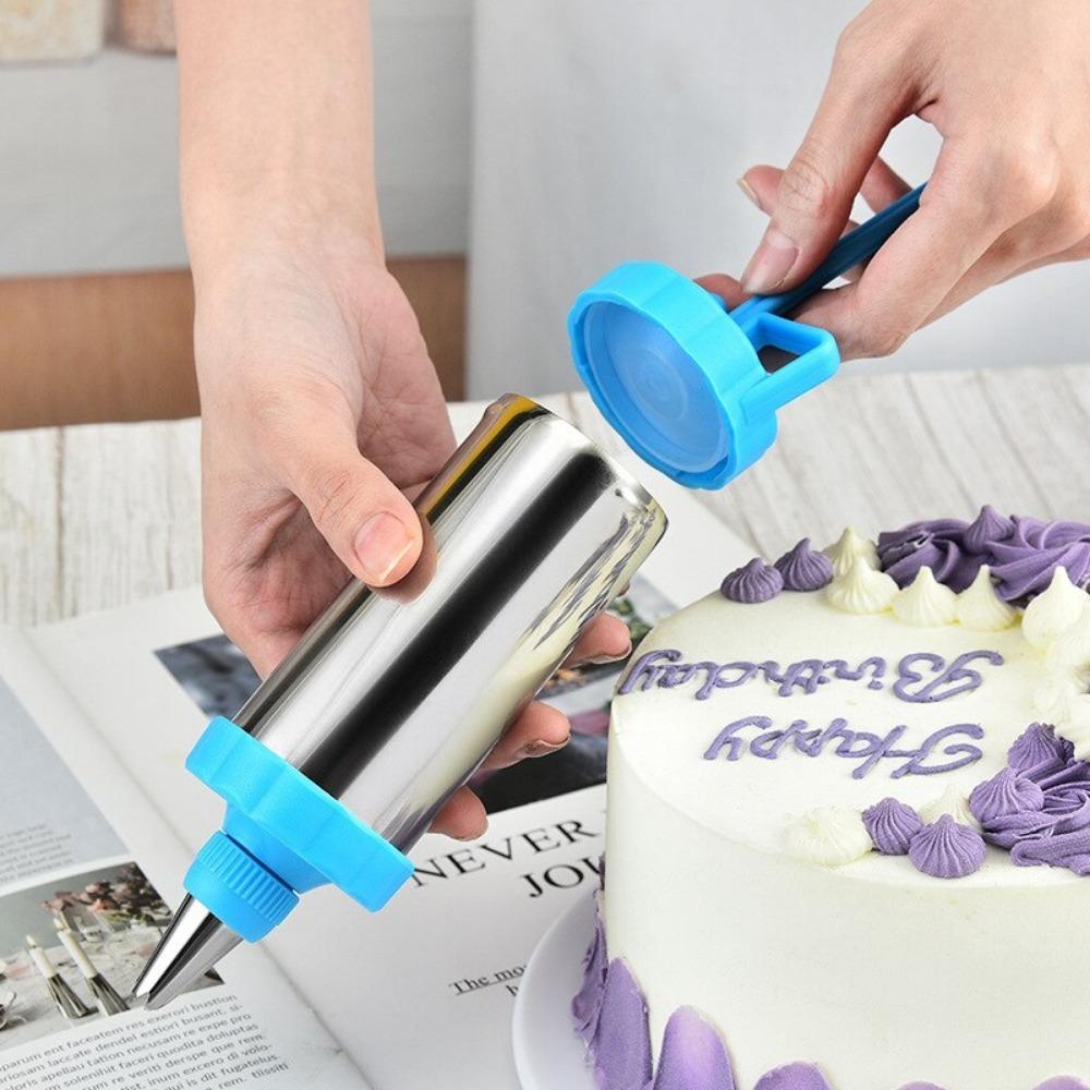 Jeringa para Galletas Prensa de Crema para Pasteles Fabricante DIY Extrusor de Jeringa de Repostería Acero Inoxidable Boquillas de Crema Raspador Accesorios Herramientas de Horneado