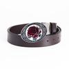 Rose-Shaped Waistband Leather Belt with Floral Pattern - Nightclub Single Loop Pants Accessory
