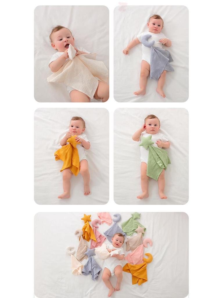 Baby Teething Comforter Puppet: Cotton Star & Moon Sleep Aid