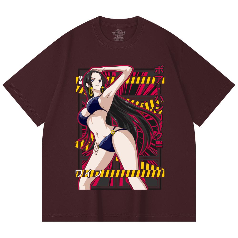 

230 Gsm 100% Cotton One Piece V39 Boa Waifu Print Unisex Heavy Cotton T Shirt 2XL