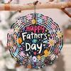 1 Stück Mandala Hänge-Windspiel mit "Happy Father's Day"-Design – Lebhaftes florales Muster, Metallkonstruktion