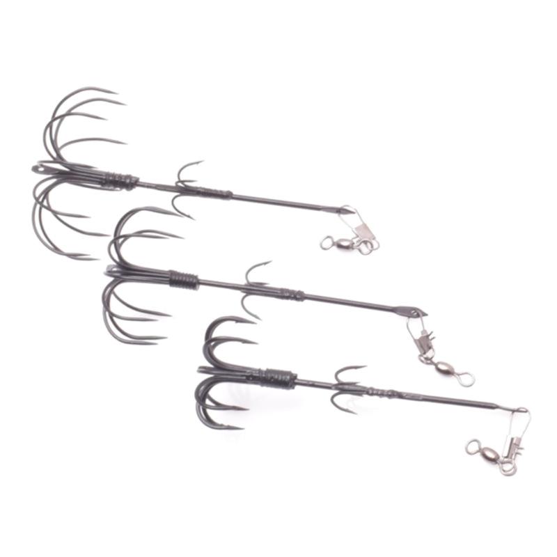 Double Fishing Jig Hook Fishings Squid Jig Hook Sea Fishing Hook Tackle Stainless Steels Squid Hook Squid Fishing Jig