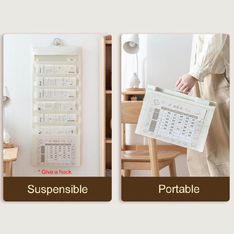 Wall Hanging File Organizers Expandable File Folder with Handle 6 Pocket Expanding Document Bag Portable Filing Folder