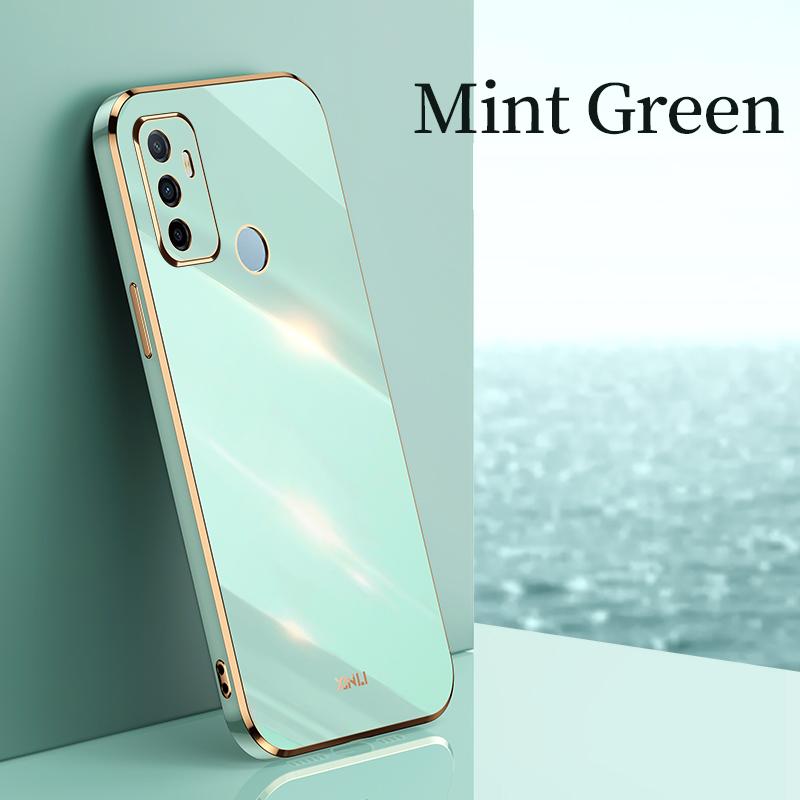Luksus Plating Firkantet Deksel På For OPPO Realme C21Y C25Y C21 C20 C17 C15 C12 9i 8 7 7i XT A54 A55 A53S A93 A73 A52 A72 A92 A33 A31 Mykt Silikondeksel