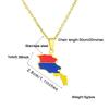 Unique Armenia Map Necklace Stainless Steel Armenia Flag Pendant Necklace Chain Necklace Perfect Gift for Men and Women