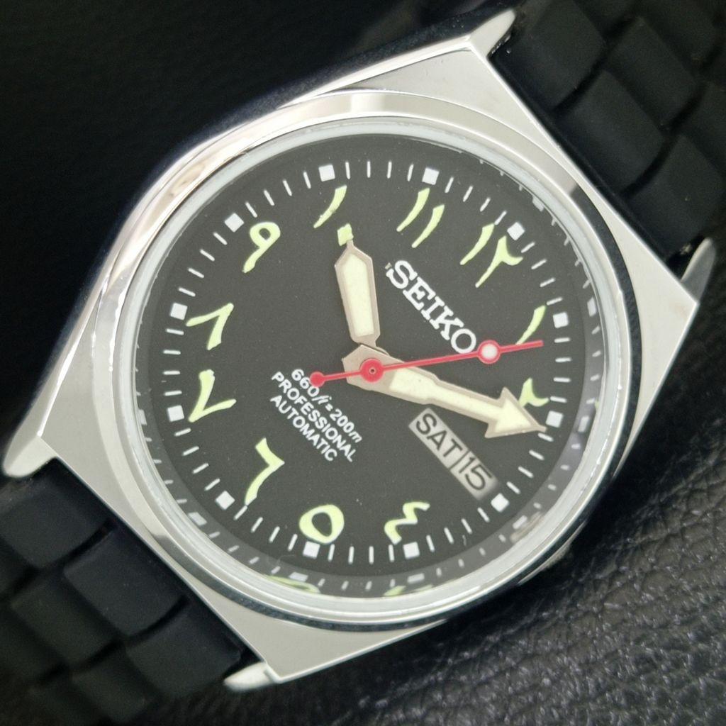ЯПОНСКИЕ ВИНТАЖНЫЕ ОТРЕМОНТИРОВАННЫЕ МУЖСКИЕ АВТОМАТИЧЕСКИЕ ЧАСЫ SEIKO 6309A ЧЕРНЫЙ ЦИФЕРБЛАТ a442711-1