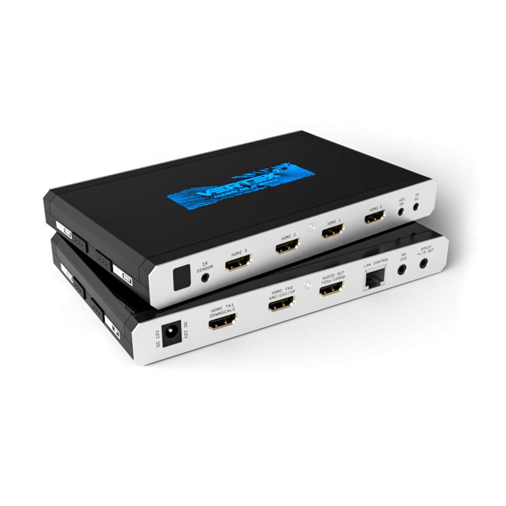 HDFury Vertex2 4K Compatible 4 Input 2 Output Matrix HDMI with Audio HDCP EDID 4K Vertex2 18Gbps Switcher/Distributor/Scaler Separation, Conversion,