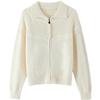 Baitu Women's Autumn 2026 Lapel Zipper Knit Cardigan
