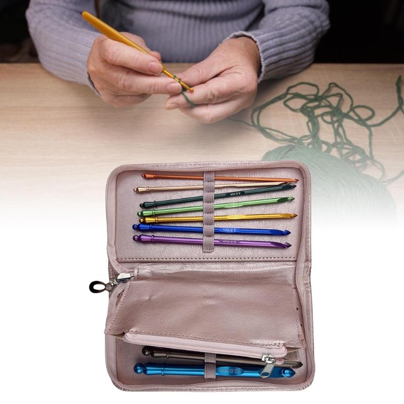 12 Pcs Crochet Hook Set 3.0mm-10.0mm Crochet Needle Ergonomical Crochet Needle with Case Knitting Needle for Craft