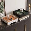 Entrance Key Storage Tray Box Light Luxury Ancient Leather Aromatherapy Tray French Decoration Ornament Simple Key Storage Tray