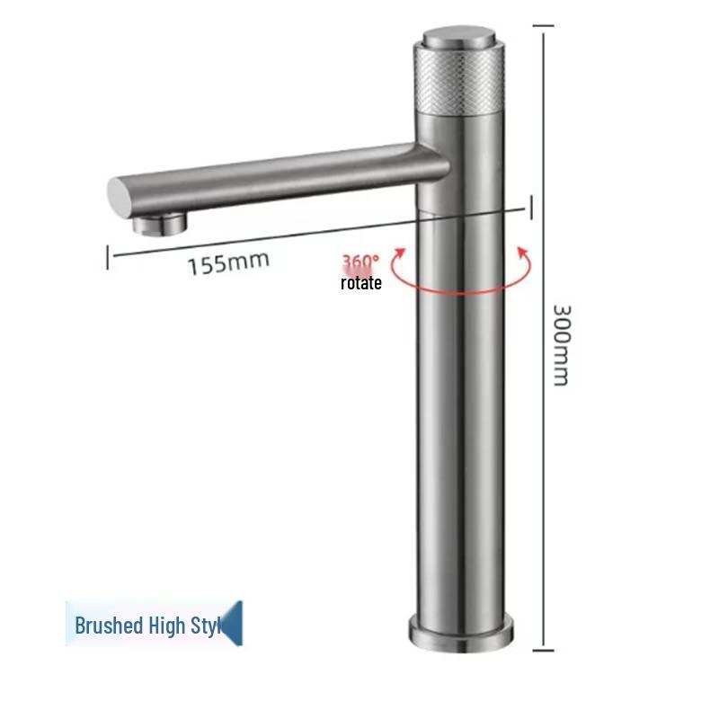 Saizes SUS304 Stainless Steel Single Cold Faucet