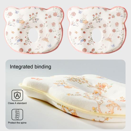 Baby Shaping Pillow Memory Foam Head Support for Strollers Cribs Breathable Infant Flat Head Pillow Cute Baby Gifts
