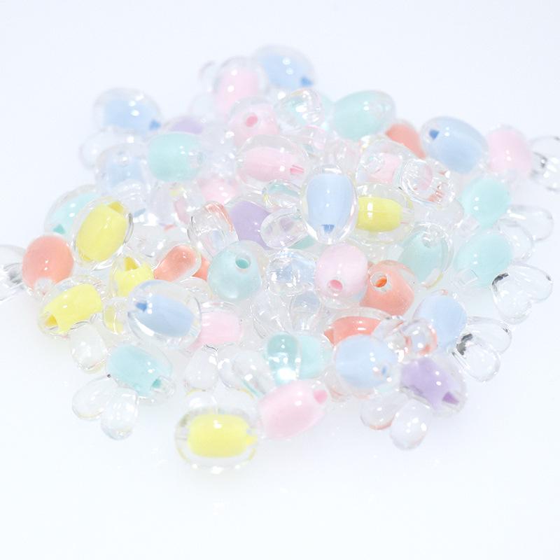 Acrylic Candy Color Flower Heart Rabbit Beads for DIY Children's Educational Ornaments and Mother's Day Crafts