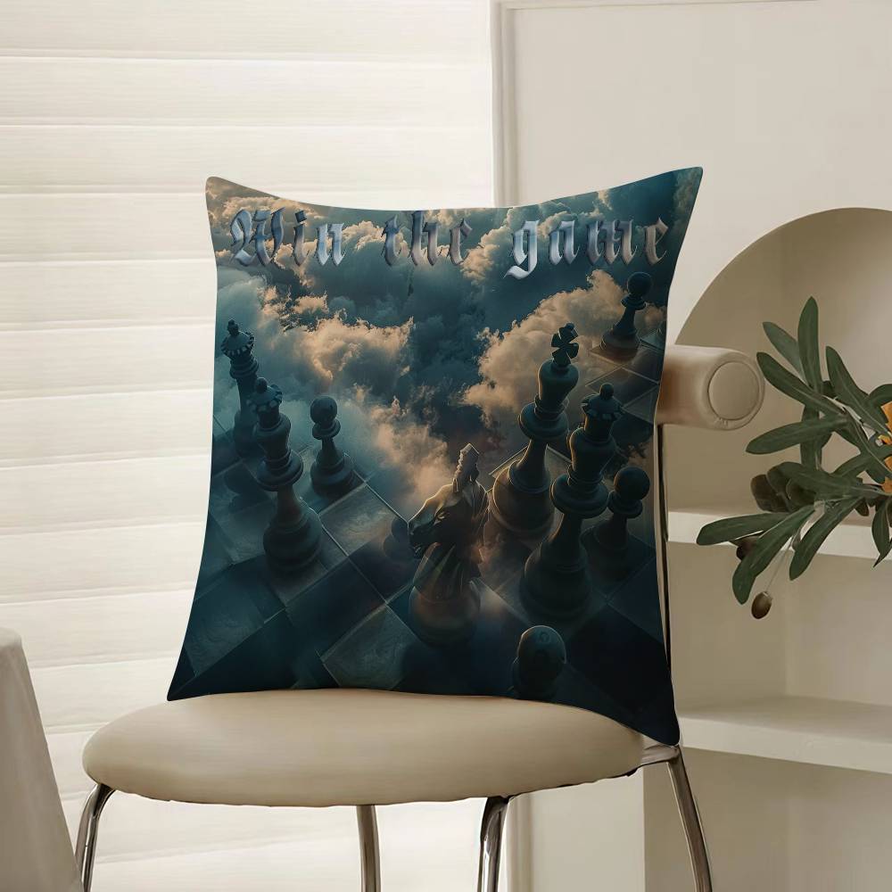Beautiful Cloud Chess Picture Pillow Case Comfort Sofa Bed Silky Elegant Invisible Zipper Decorative Cushion Cover