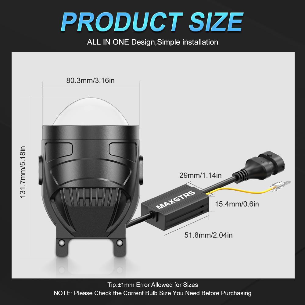 MAXGTRS 3,0-дюймовые Би-Светодиодные Линзы Проектора Противотуманные Фары 6000K Линза Универсальная H8 Линзы Ходовых Огней Прожекторы Universal Support белый