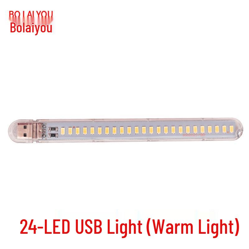 5V High Brightness LED USB Flash Drive Night Light - 24 Colorful LED Beads Powered by USB for Desk, Computer, or Power Bank
