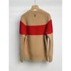 Autumn/Winter 2025 Women's Retro Color Block Pure Wool Jacquard Knit Pullover Sweater