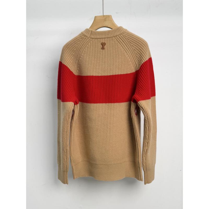 Autumn/Winter 2025 Women's Retro Color Block Pure Wool Jacquard Knit Pullover Sweater