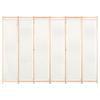 6 Piece Room Divider Cream White 240 X 170 X 4 Cm Fabric