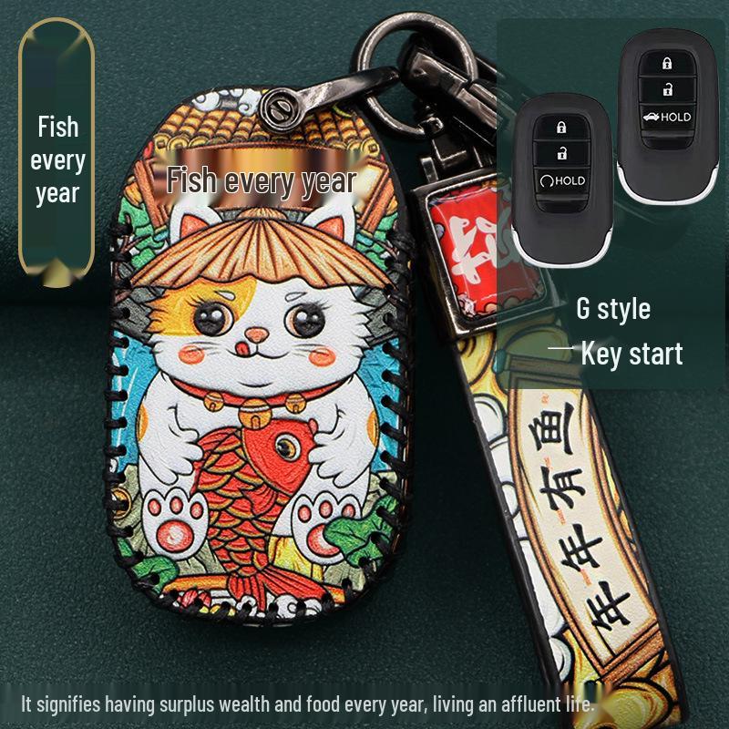 CRV Key Case for 11th Gen Accord, Civic, XRV, Haoying, & Xingge Remote Control Shell Buckle Set