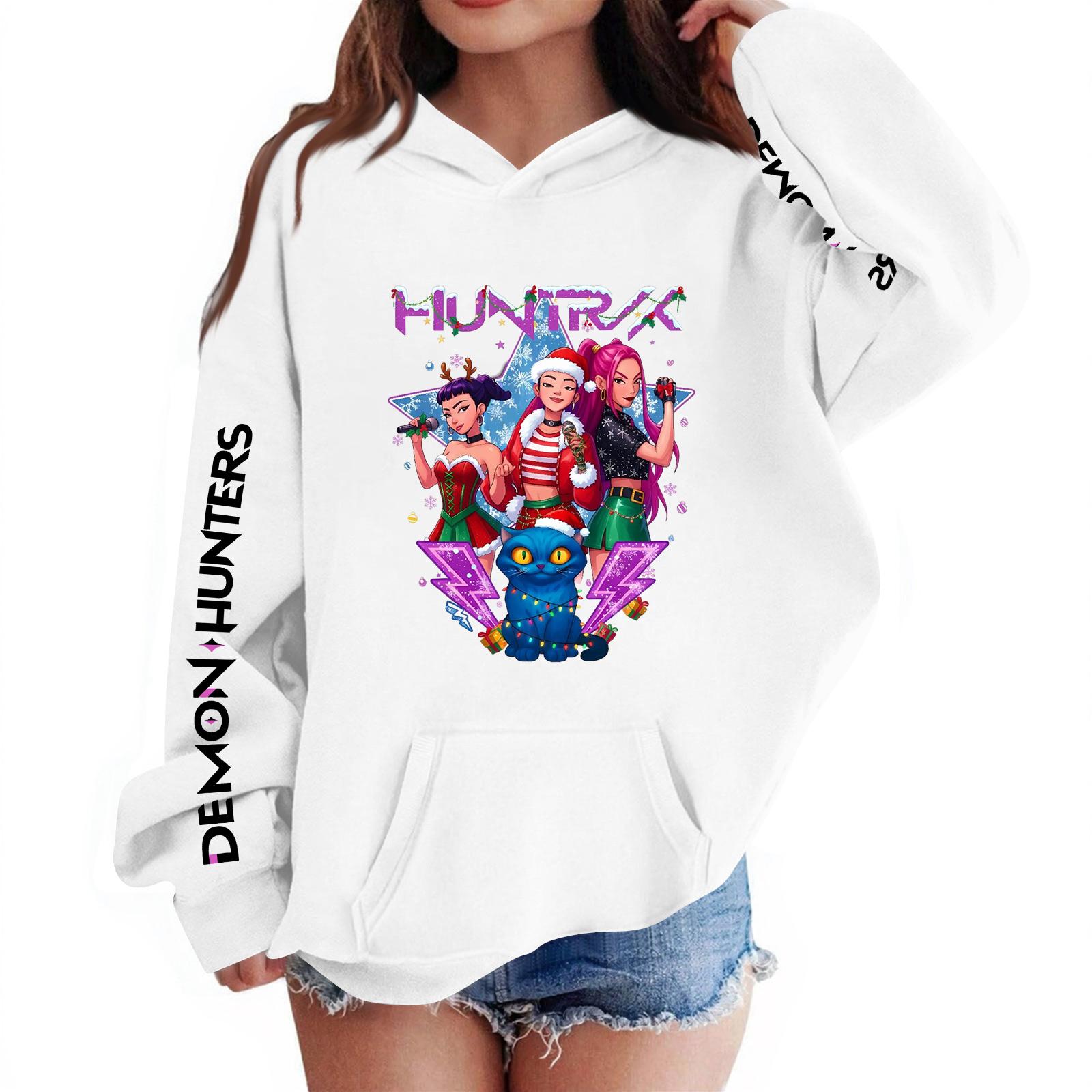 

Детский пуловер с длинным рукавом, свободного кроя, с принтом букв, капюшоном на шнурке 160 белый