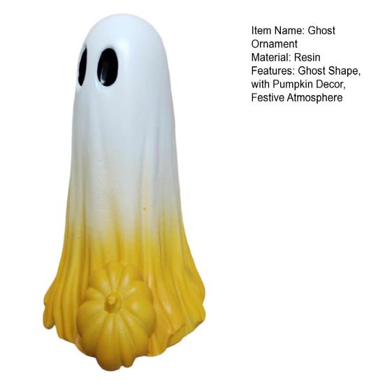 1/3Pcs Colorful Ghost Ornament with Pumpkin Decor Resin Desktop Decoration Halloween Props Whimsical Figurines
