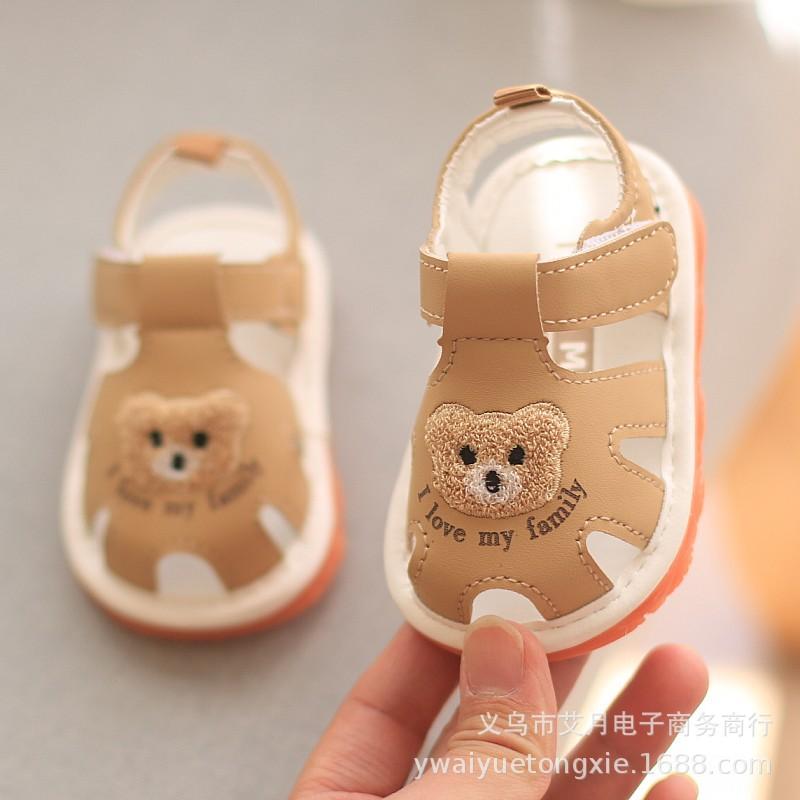

children whistle shoes infant sandal Summer toddler sandals baby boy girl cartoon soft sole toe anti-collision sandals 0-2 years 21