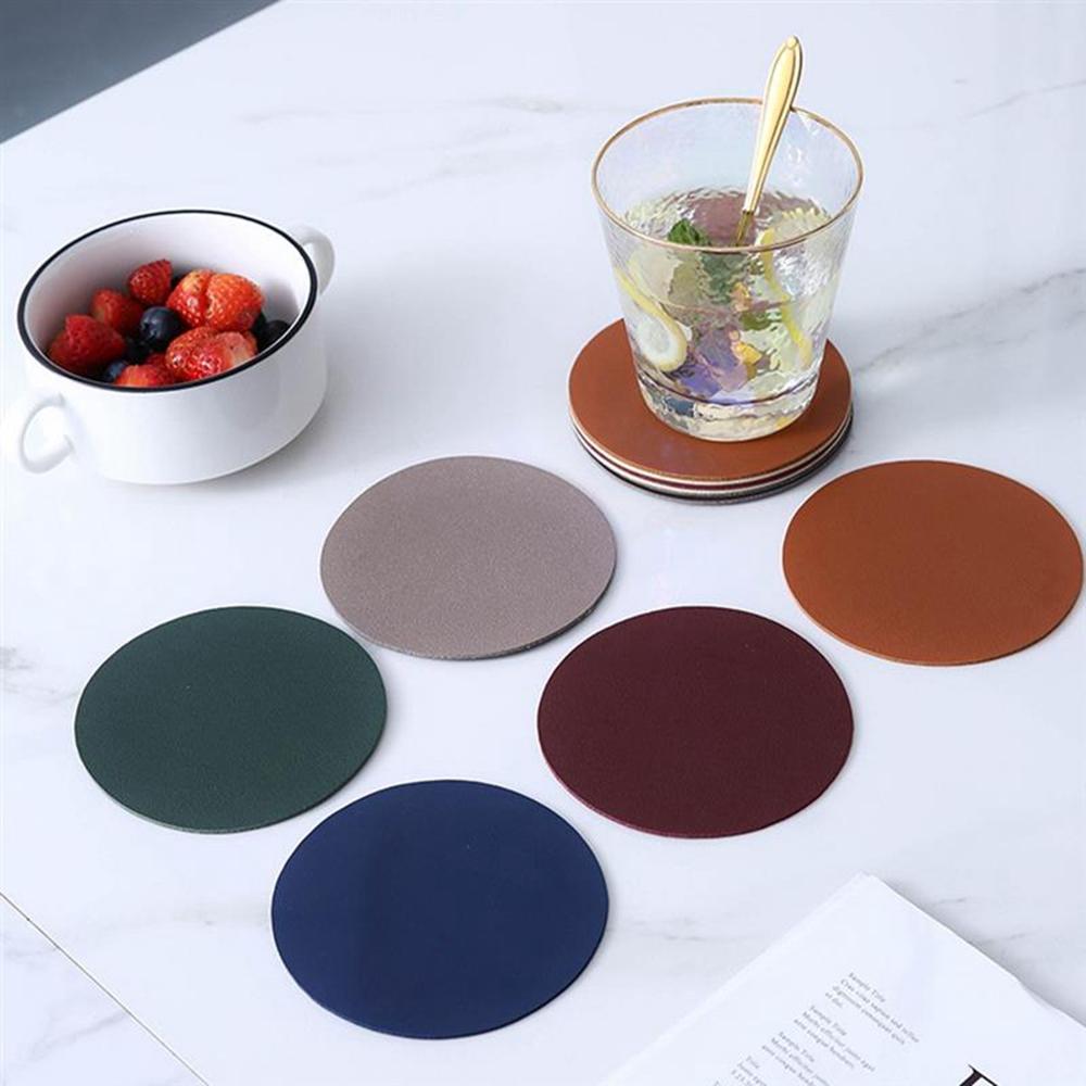 Faux Leather Waterproof Bowl Heat Resistant Insulation Coasters Placemat Home Decor Cup Mat