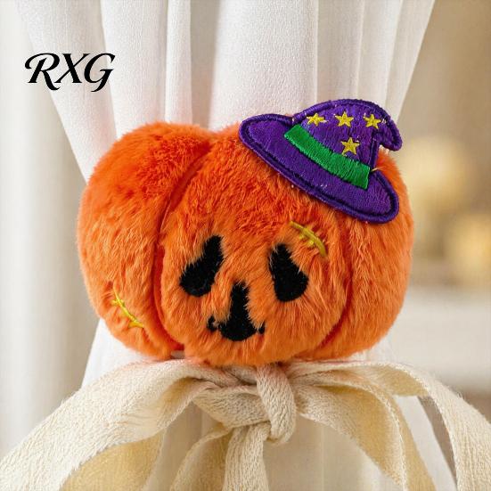 Unique Window Ornament Ties Halloween Curtain Tiebacks, Funny Witch Hat Pumpkin Ghost Cartoon Straps, Style Decor Lightweight Adjustable Holdbacks for