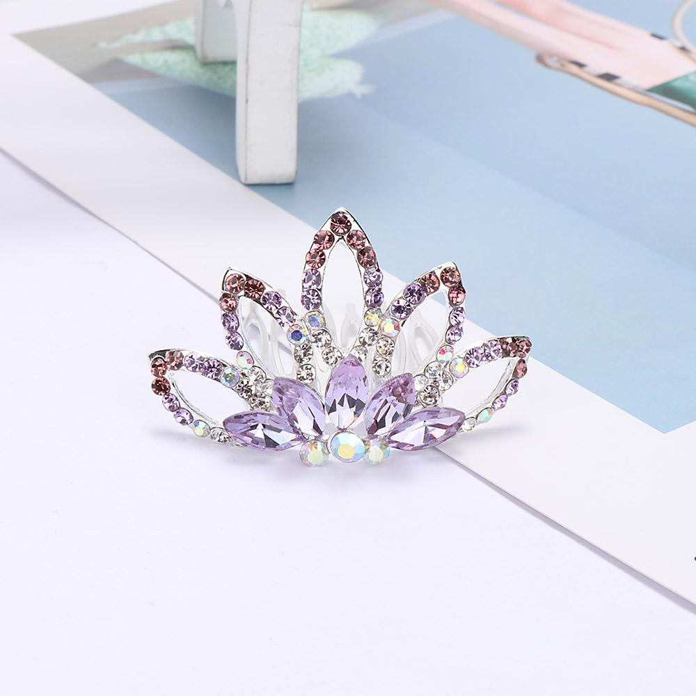 Kids Gift Princess Hairclip Hairpin Tiara Crown Hair Comb Crystal Rhinestone Hair Jewelry Flower