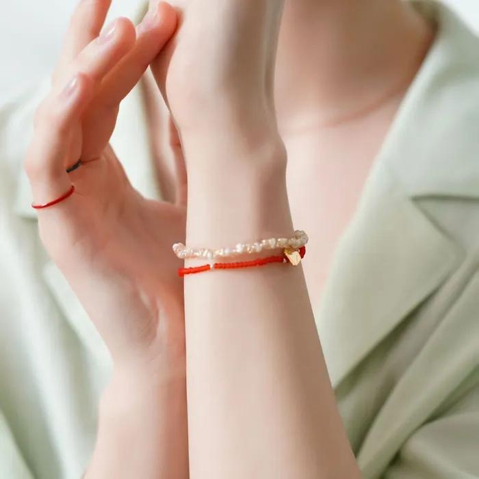 Color layered daily beads Bracelet Simple layered bead bracelet 5 colors