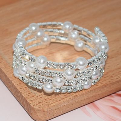 Elegant  Imitation Pearl Bracelet Multilayer Stretchable