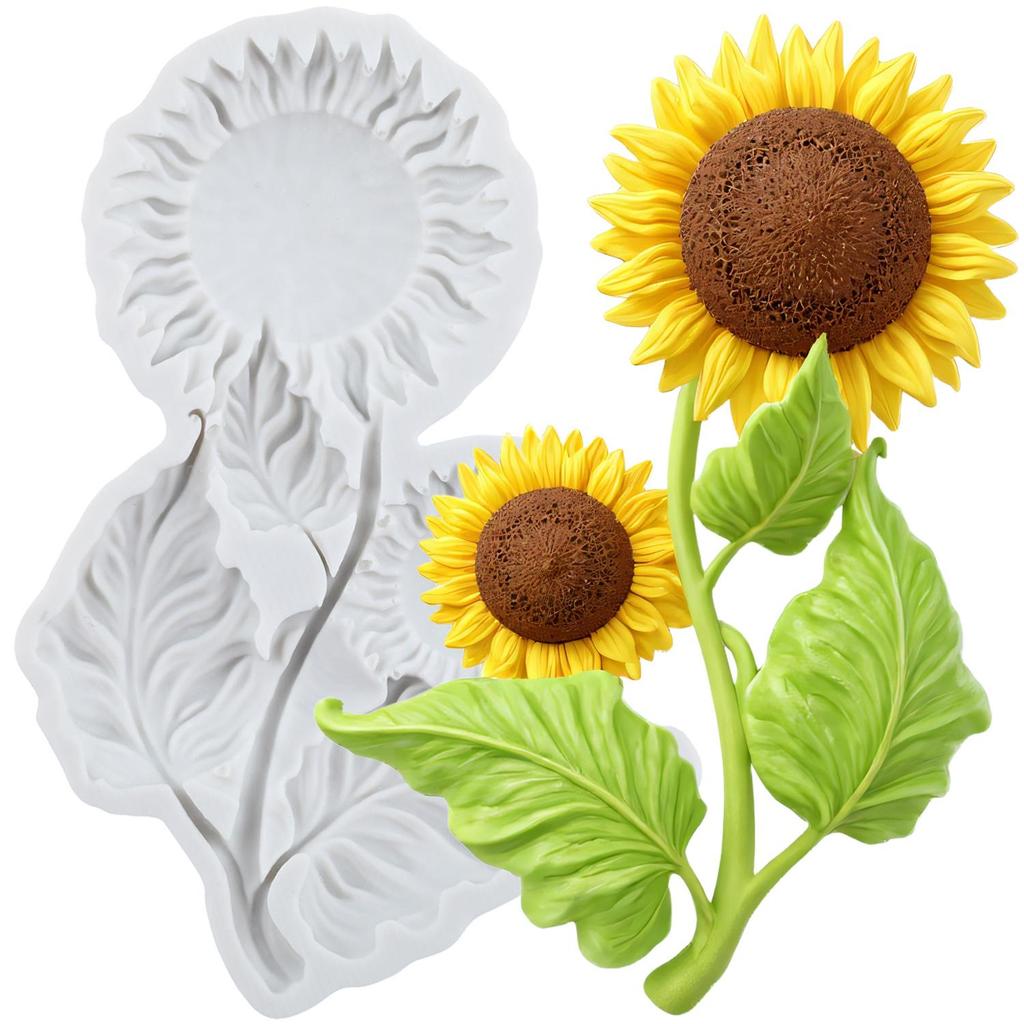 Sunflower Silicone Mold Hydrangea Flower Fondant Molds Cake Decorating Tools Cupcake Topper Candy Resin Clay Chocolate Gumpaste Mold