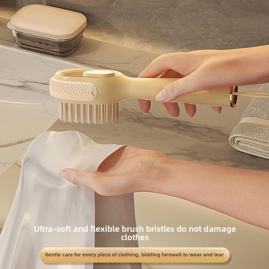 Soft Bristle Shoe Brush with Liquid Dispenser Nylon Cleaning Brush for Shoes Laundry