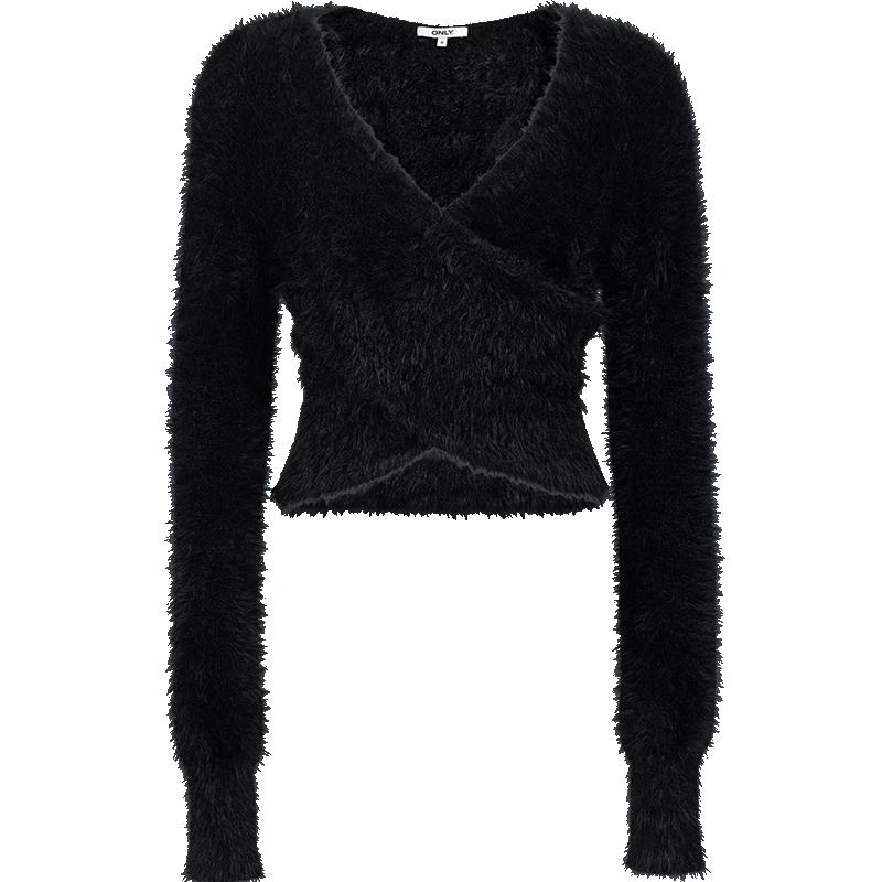 

ONLY Women s Elegant V-Neck Short Knit Sweater L