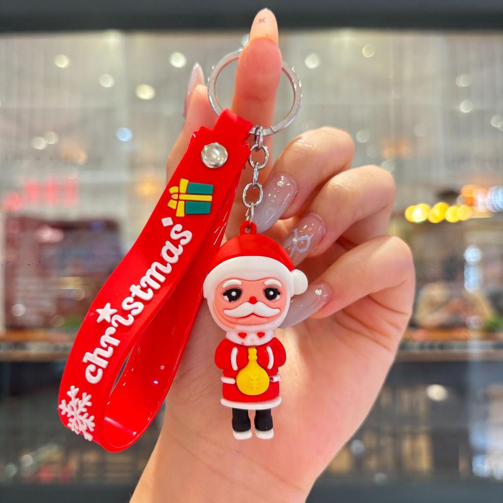 New Christmas Cartoon Keychain Bag Pendant Exquisite Santa Claus Car Keychain Small Gift