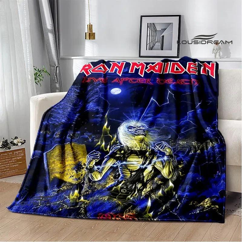Rock Band I-Iron M-Maiden Printed Blanket Kids Warm Blankets Flannel Soft and Comfortable Blanket Bed Linings Birthday Gift