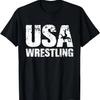USA Wrestling Patriotic Retro 4th Of July Wrestling Wrestle T-Shirt