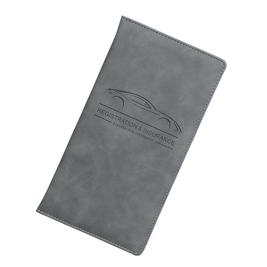 

Yousheng Держатель для регистрационного свидетельства автомобиля Многокарманный держатель для страхового полиса Тонкий кошелек-бифолд из искусственной кожи Органайзер для документов для прав, страховки, удостоверения личности светло-серый