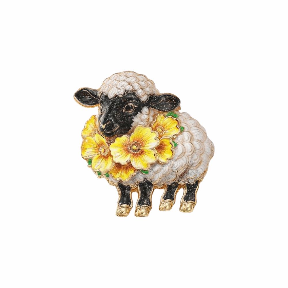 Colorful Goat Lapel Pin Vintage Style Animal Brooch Cute Enamel Sheep Brooch Party