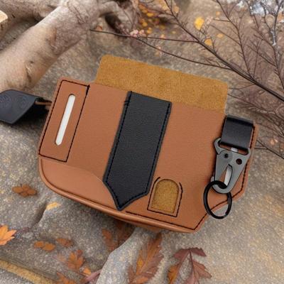Retro EDC Tactische Lederen Schede voor Zaklamp en Mes - Slijtvaste Draagbare Taille Bag met Gesp