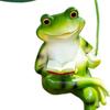 Garden Frog Ornament Resin Sitting Frog Figurine Planter Decor Frog Statue for Flower Pots Balcony Patio Home Indoor Decoration