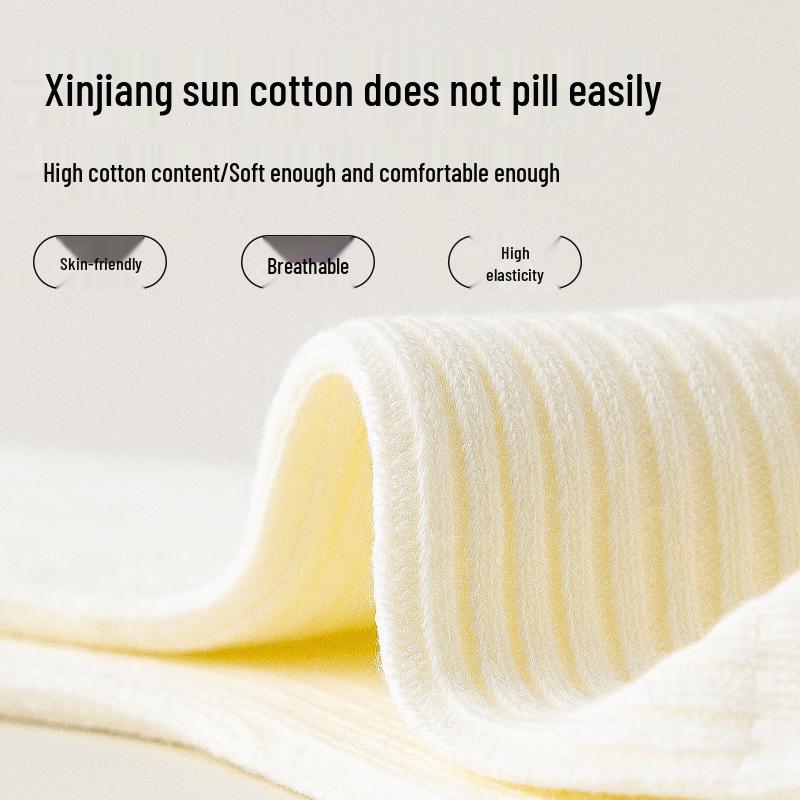 Korean Style JK Lolita Double Needle Calf Socks for Girls - Cotton Spring/Autumn/Winter, Medium & Large Size.