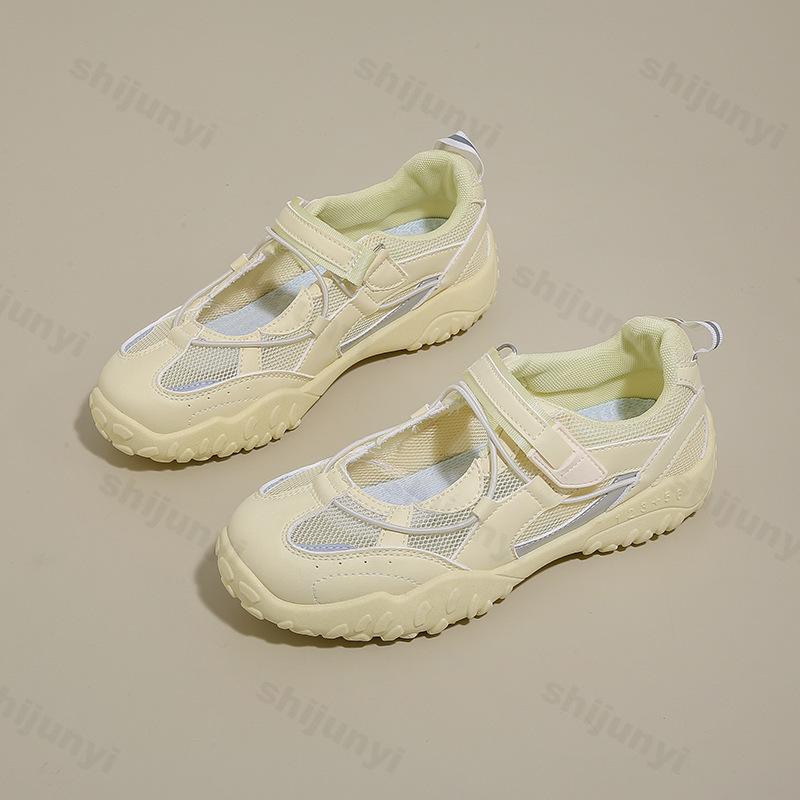 

Мода 2025 Лето Новые Сетчатые Дышащие Повседневные Спортивные Туфли для Женщин Модный Тренд Удобные Универсальные С Неглубоким Вырезом Массивные Кроссовки 35 жёлтый