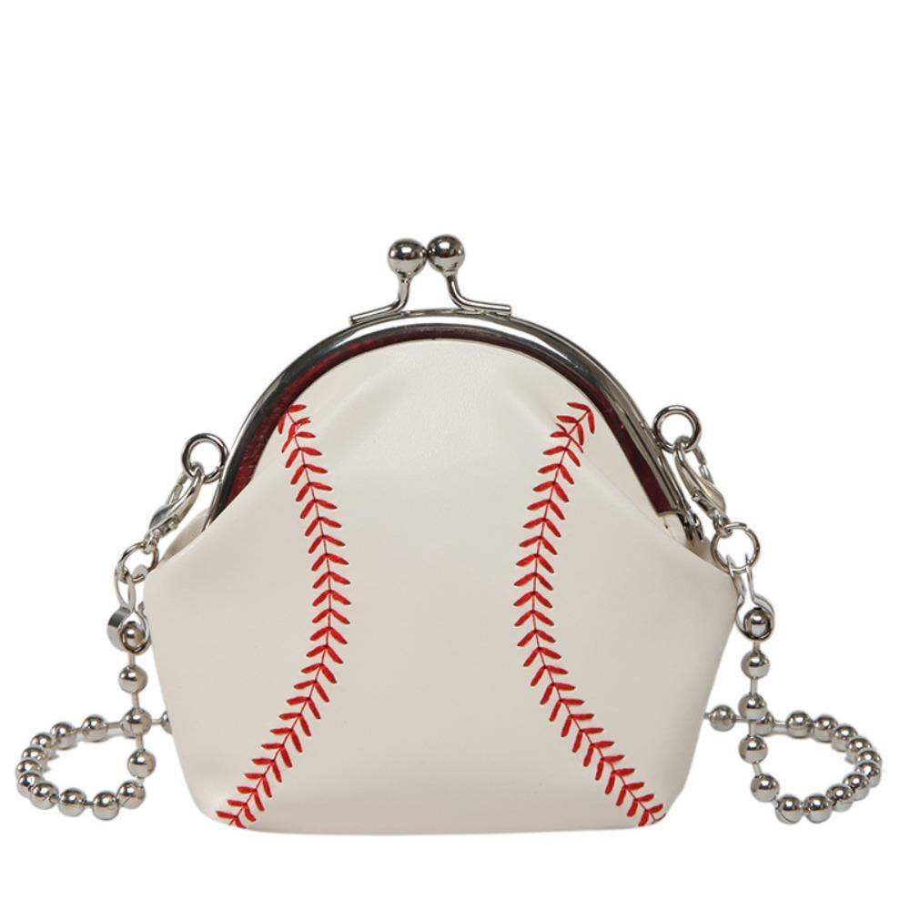 Personalizovaná řetízková mini skořepinová taška Vtipný baseballový design Vintage crossbody kabelka Dárek